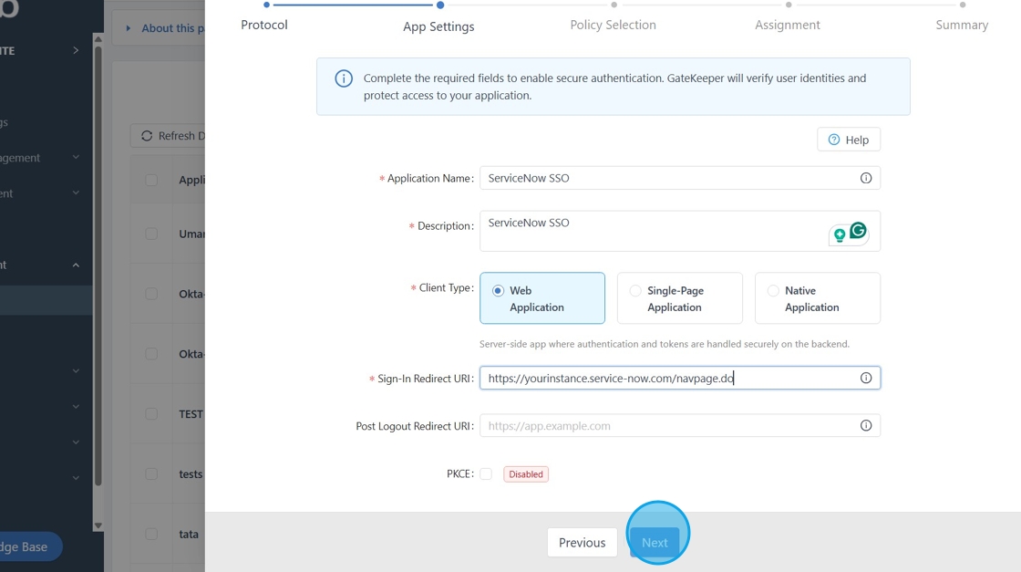 Configuring ServiceNow SSO with GateKeeper Hub - Step 27.jpeg